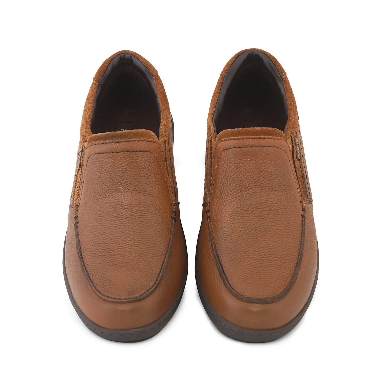 Men Tan Leather Slipon Shoes