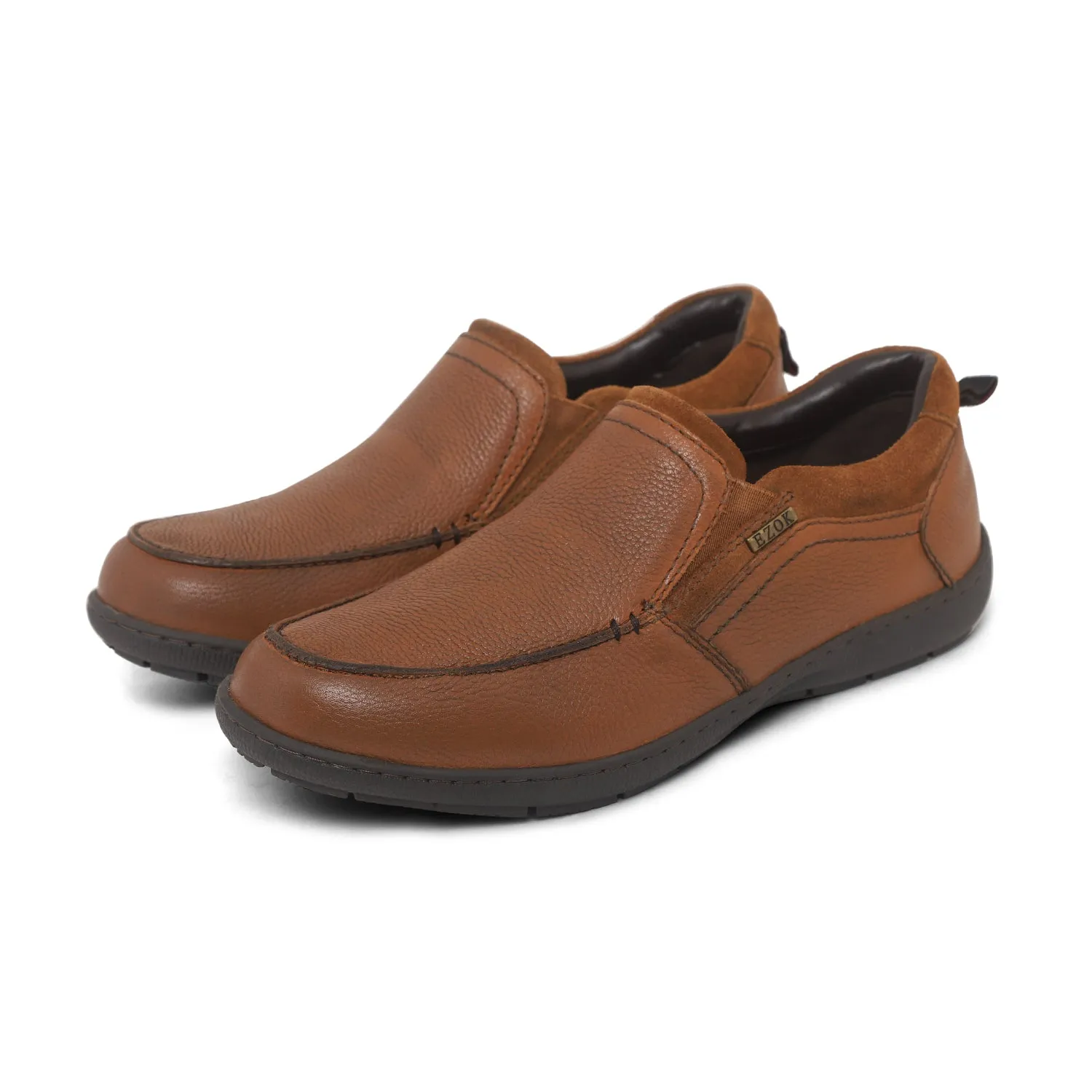 Men Tan Leather Slipon Shoes