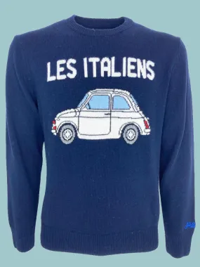 men's blue embroidered pullover Italians