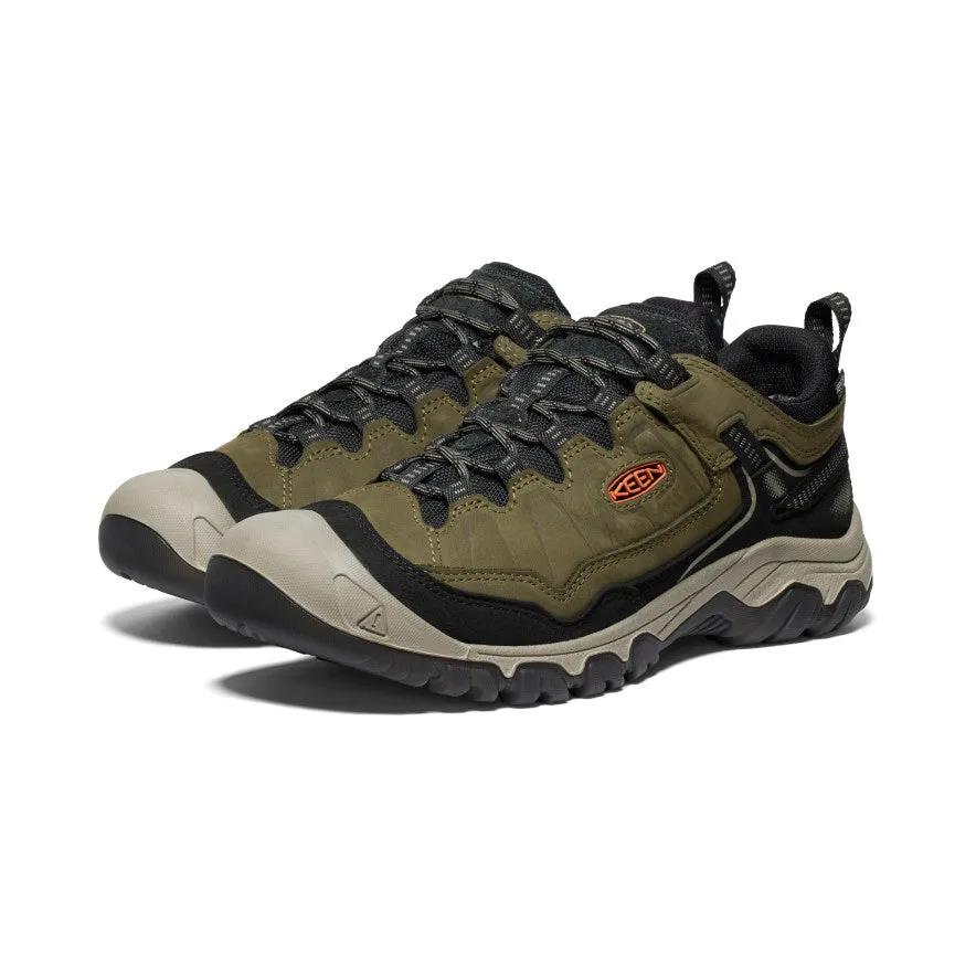 Men's Targhee IV Wide Waterproof Hiking Shoe - Dark Olive/Gold Flame