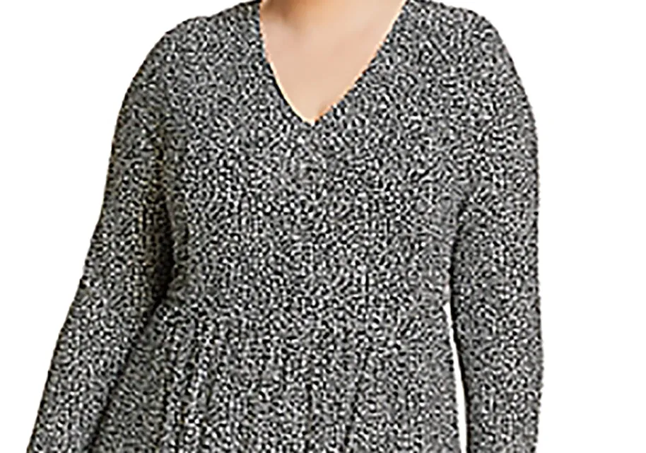 Michael Kors Plus Size Animal Print V-Neck Dress - White (1X)