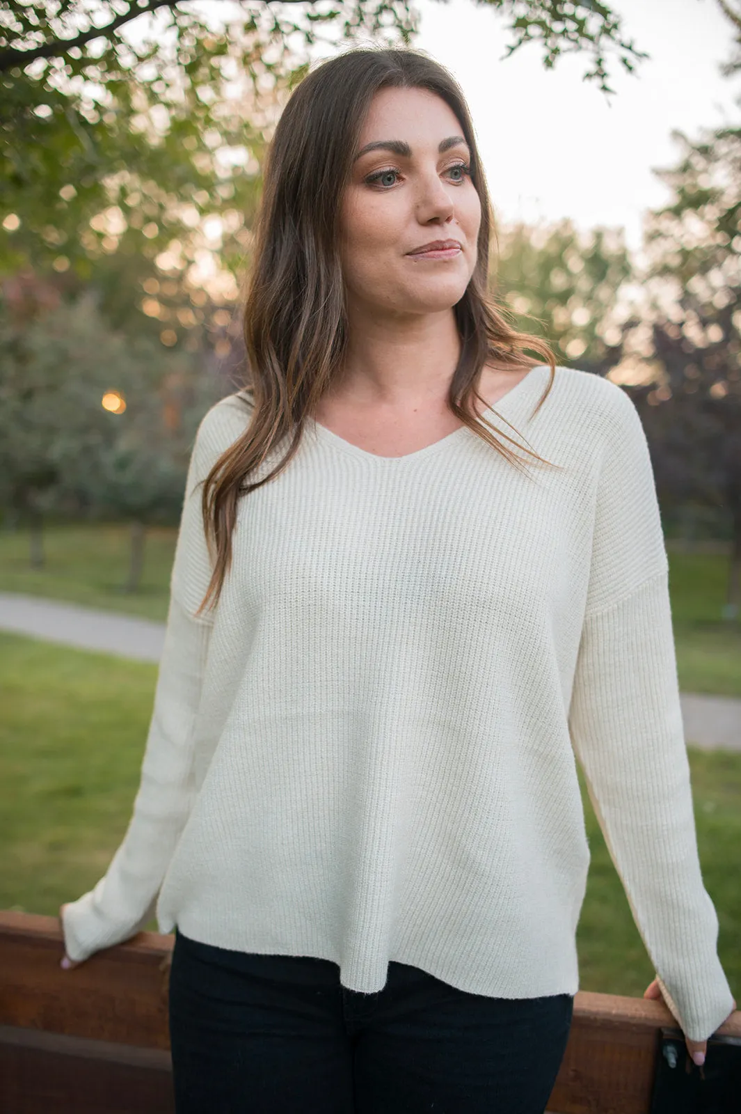 Milo V-Neck Sweater - Birch - Buy Now