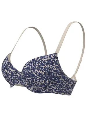 Navy Ditsy Smudge T-Shirt Bras 3 Pack | Lingerie | George at ASDA