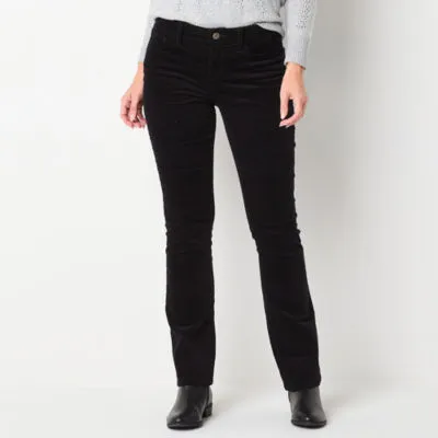 new!St. John's Bay Secretly Slender Womens Mid Rise Bootcut Corduroy Pant