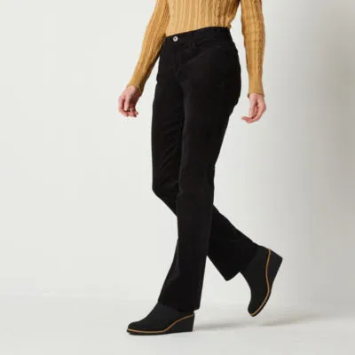 new!St. John's Bay Secretly Slender Womens Mid Rise Bootcut Corduroy Pant