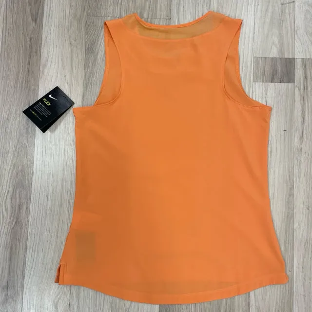 Nike Dri-FIT Size S Women's Orange Solid Sleeveless Golf Activewear Top