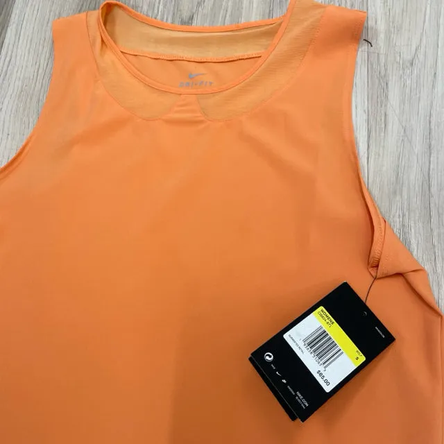 Nike Dri-FIT Size S Women's Orange Solid Sleeveless Golf Activewear Top