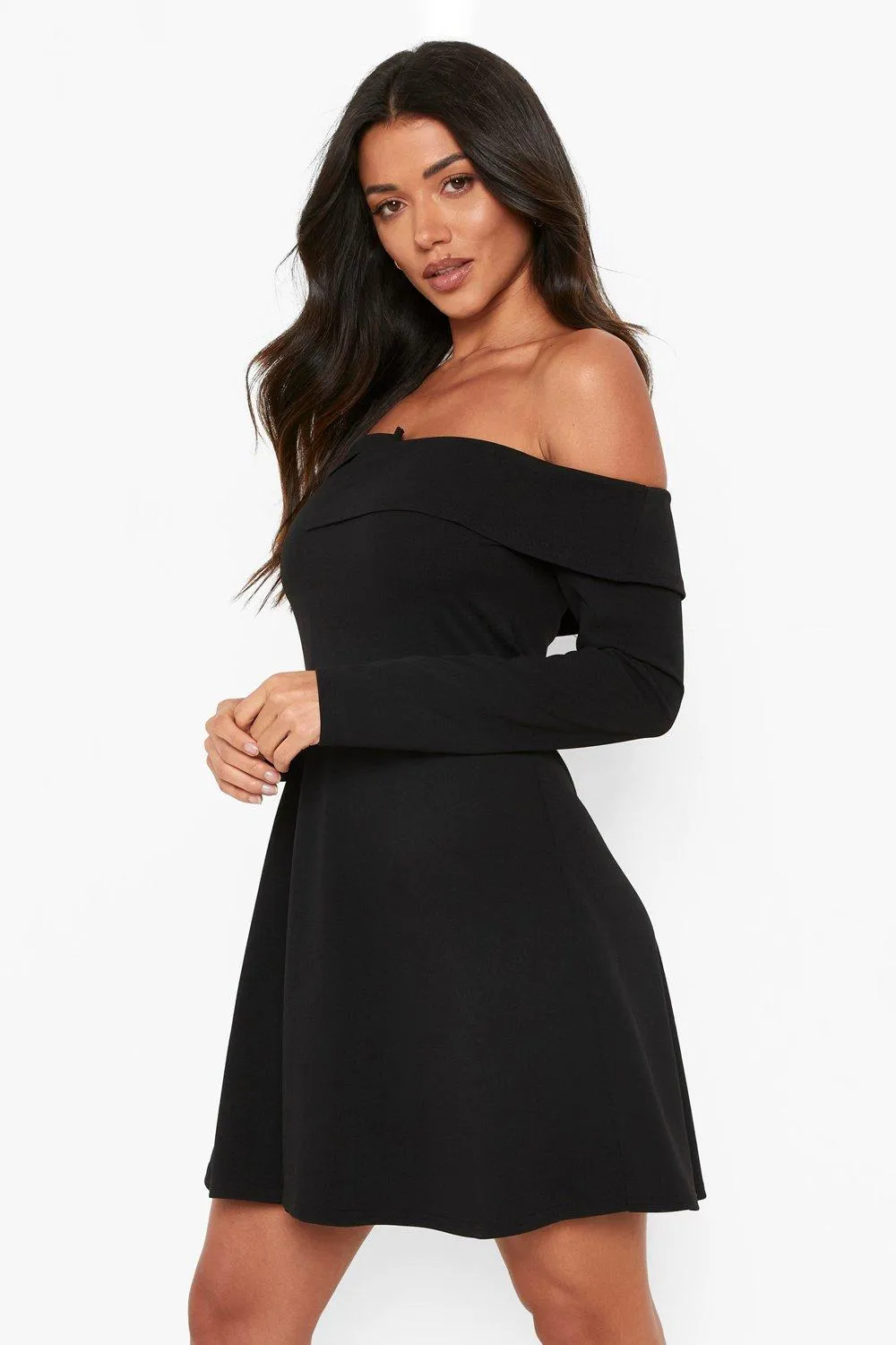 Off The Shoulder Skater Skirt Blazer Dress