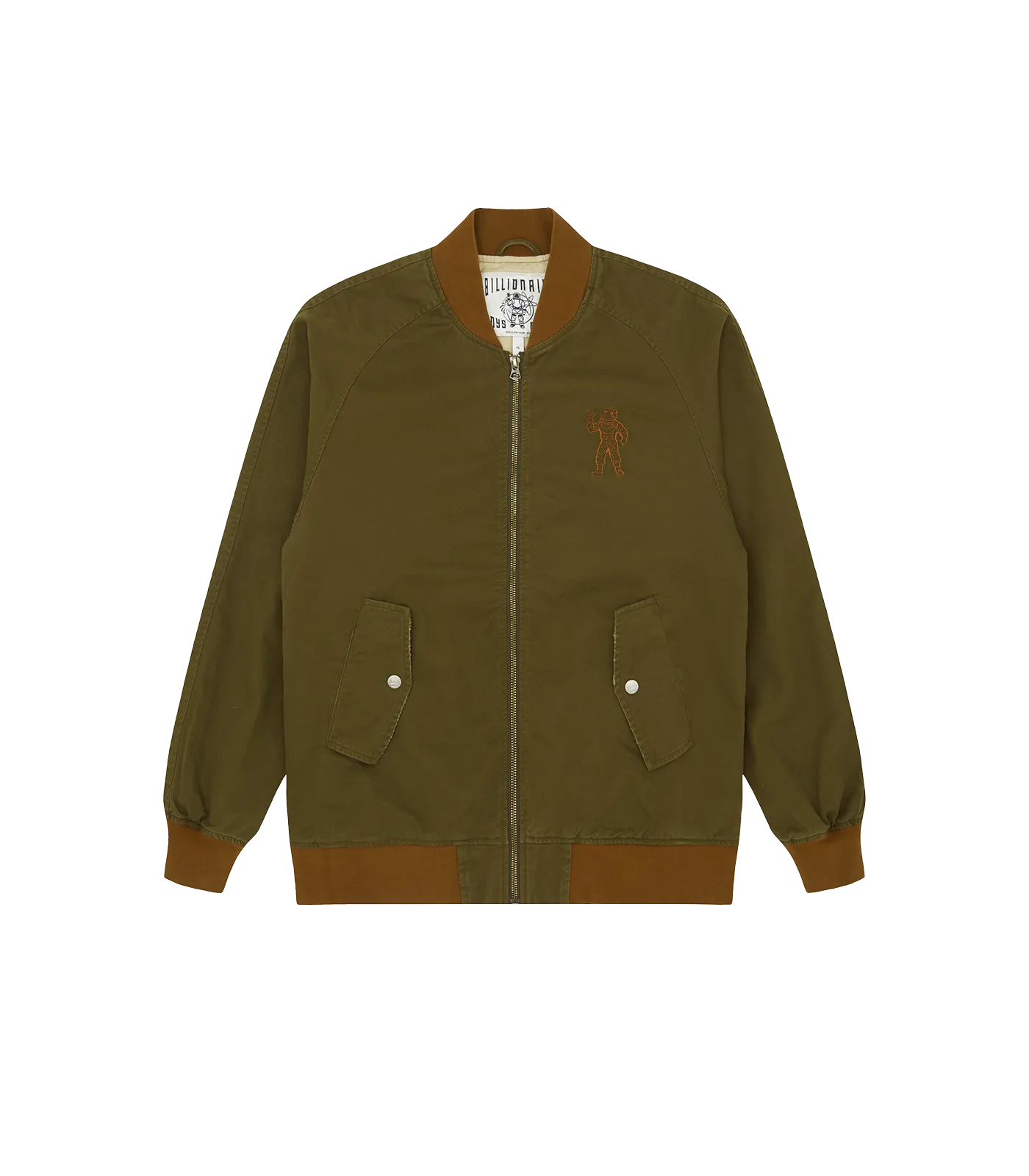 Olive drill cotton bomber jacket.