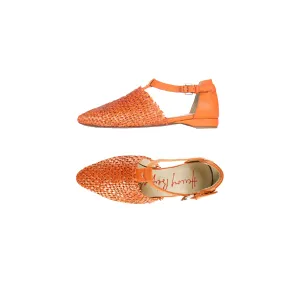 Orange Intreccio Madreperla Pointed Shoe