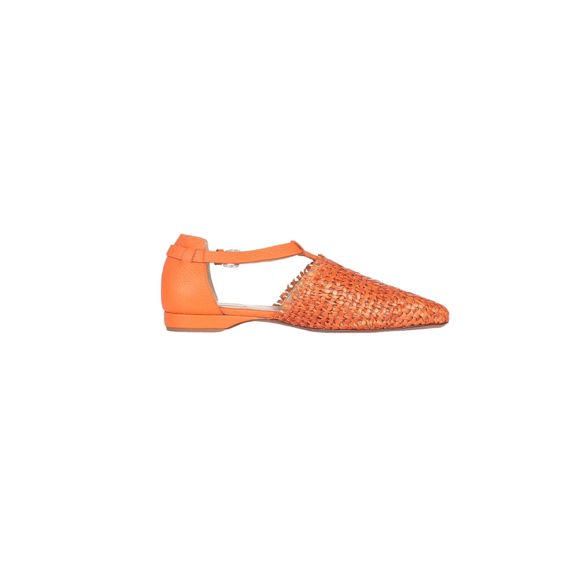 Orange Intreccio Madreperla Pointed Shoe