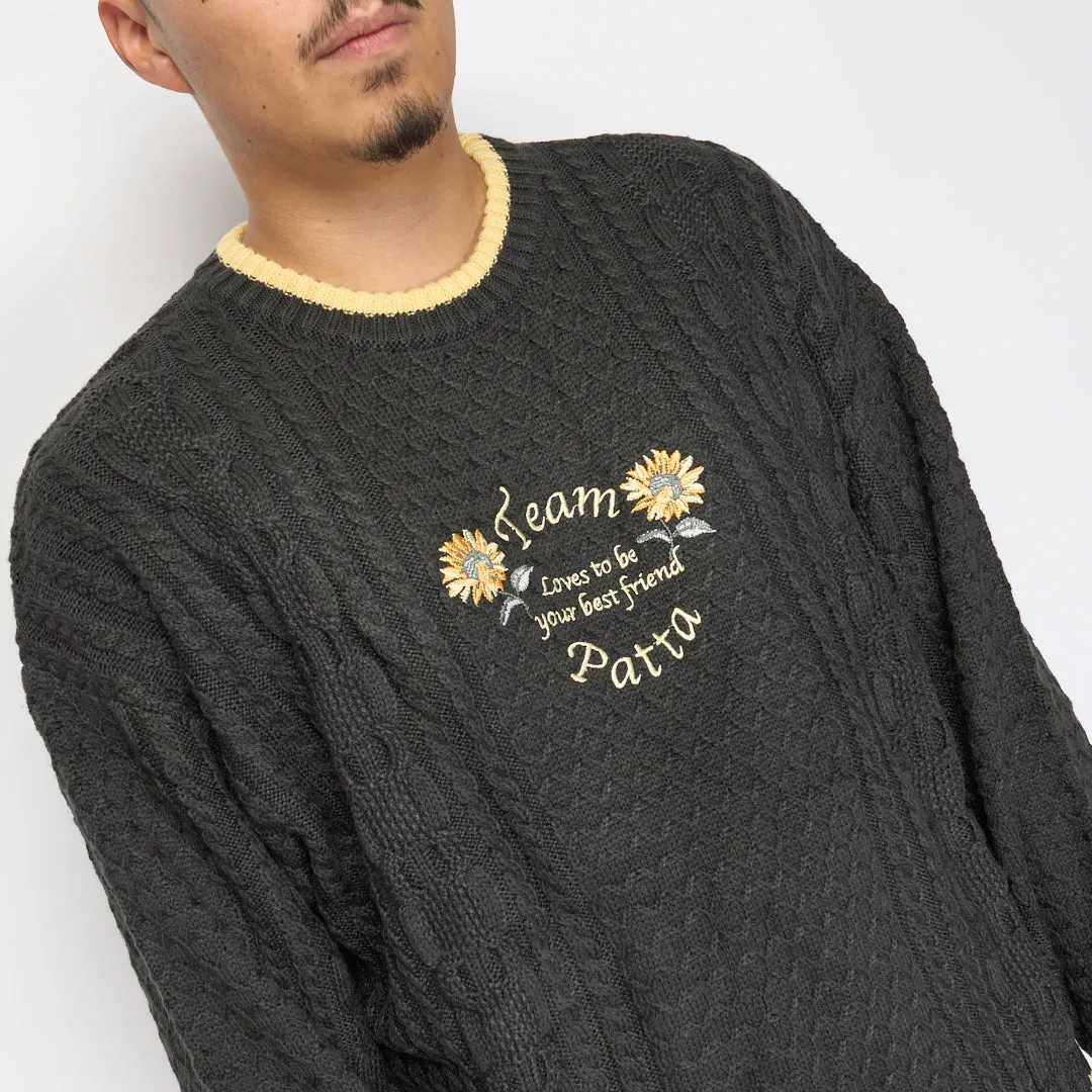 Patta - Love You Cable Knitted Sweater (Pirate Black)