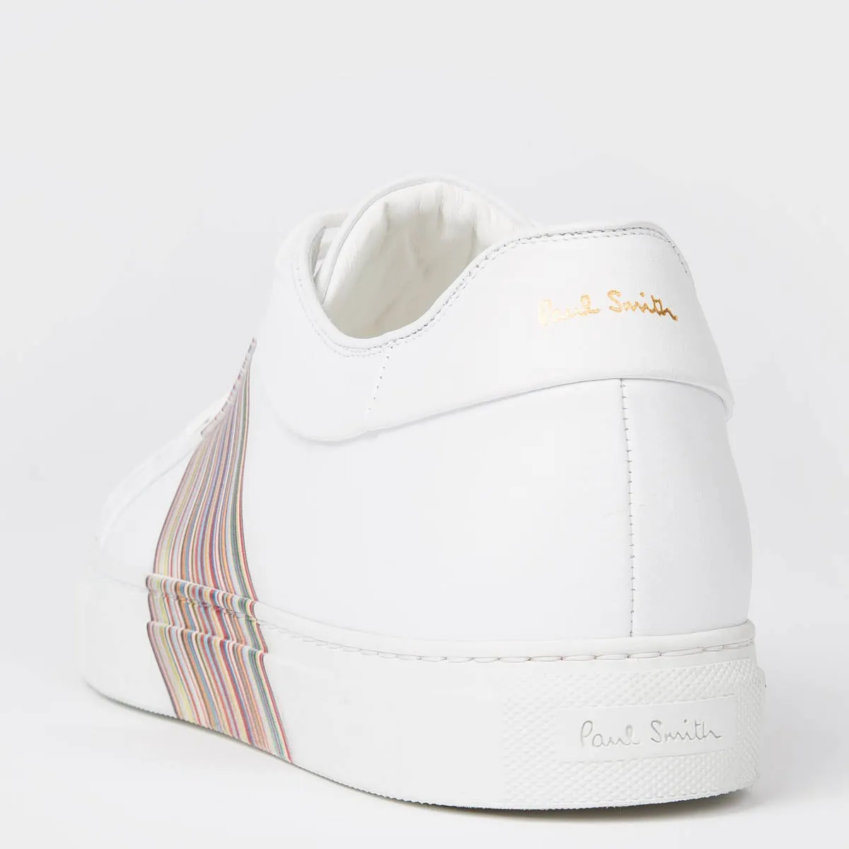 Paul Smith white trainers with Basso Signature Stripe Panel