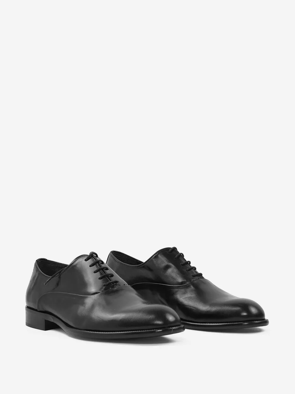 Pawelk men's smooth leather solid color Derby shoes - Scarpa model.