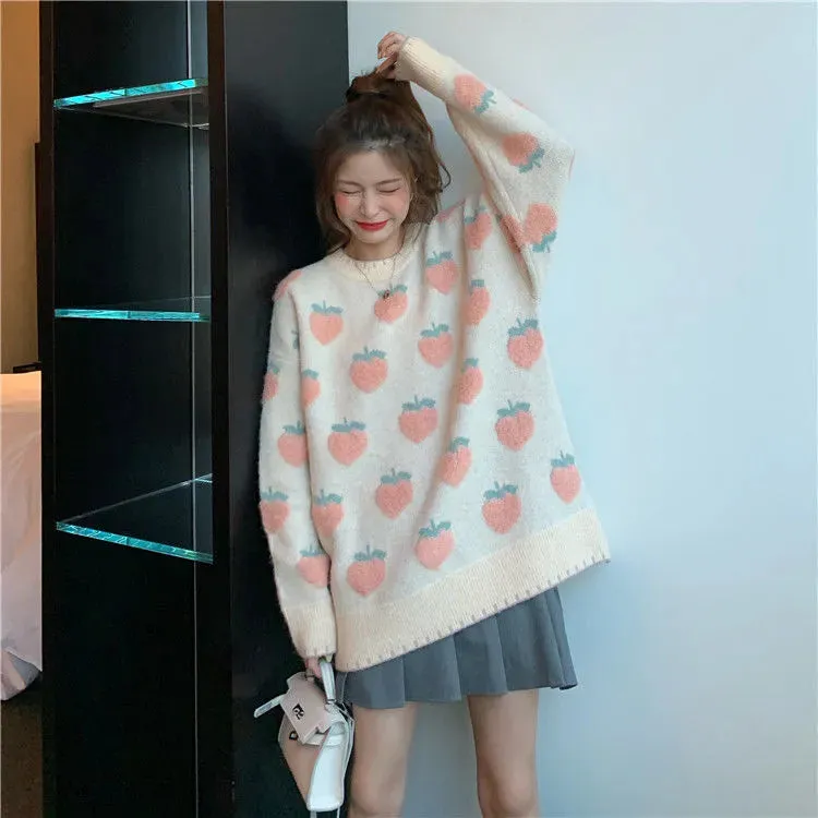 Peach Knit Oversized Sweater