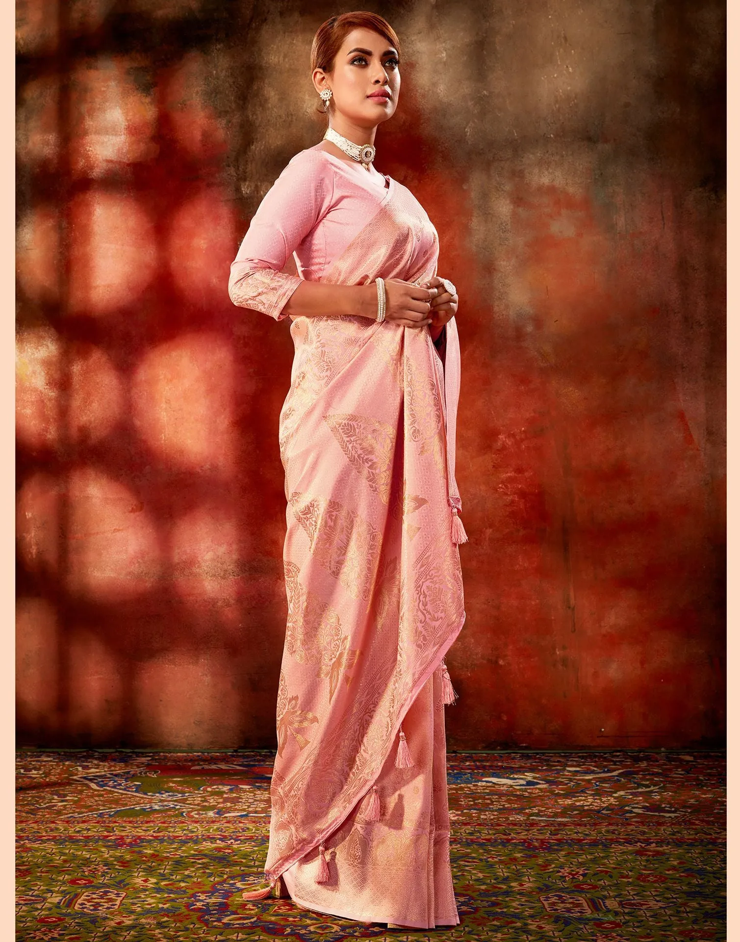 Peach Silk Saree