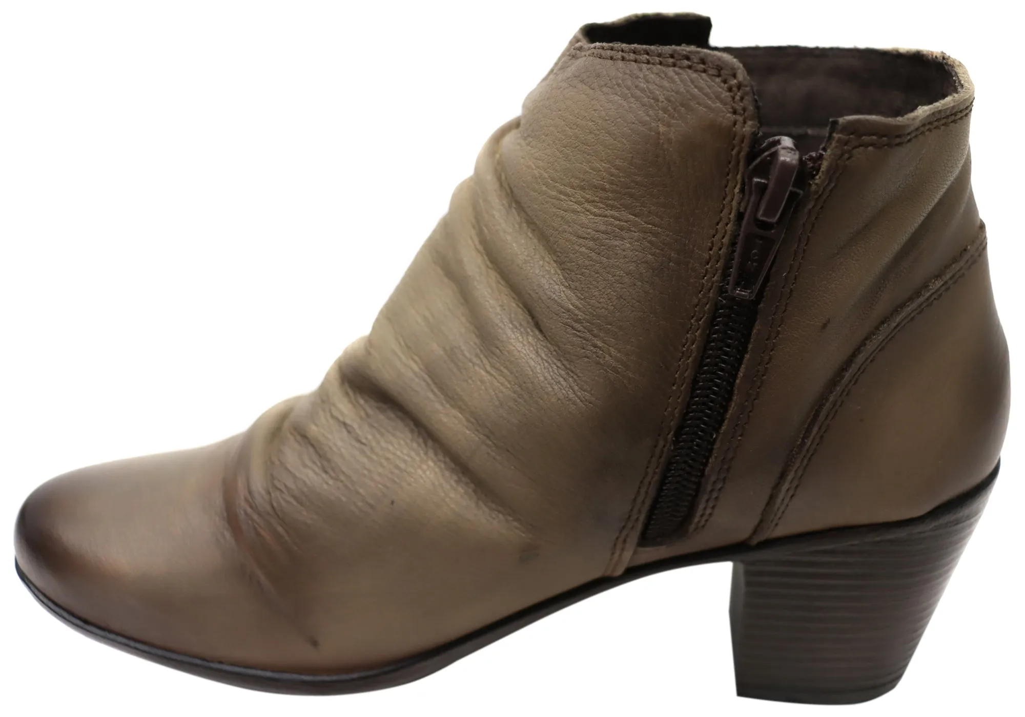 Perlatto Brooke Womens Comfortable Leather Ankle Boots Made In Brazil