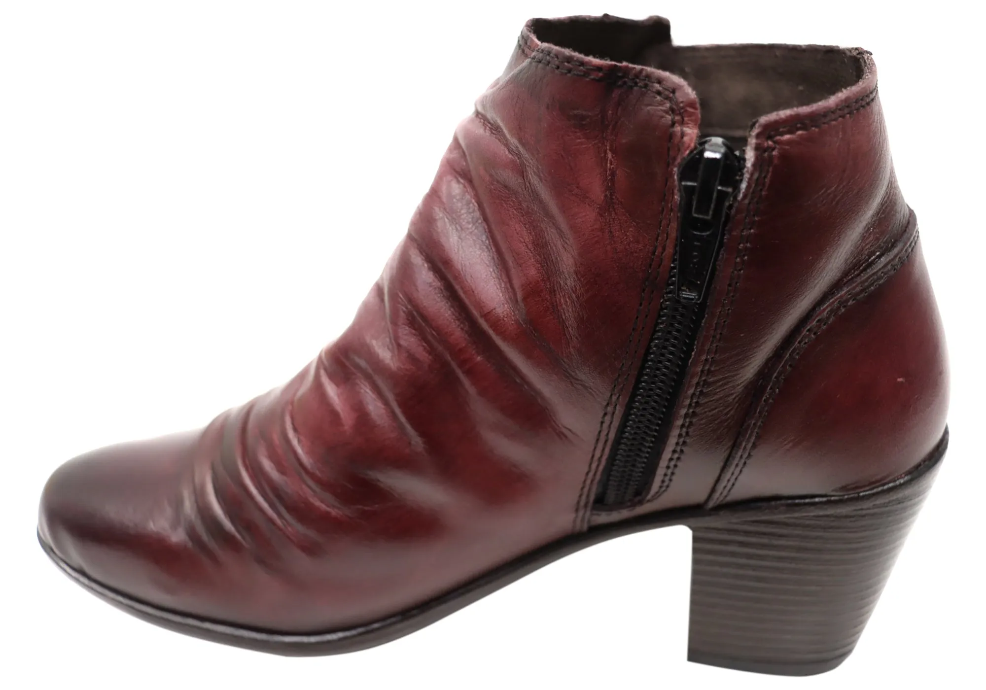 Perlatto Brooke Womens Comfortable Leather Ankle Boots Made In Brazil