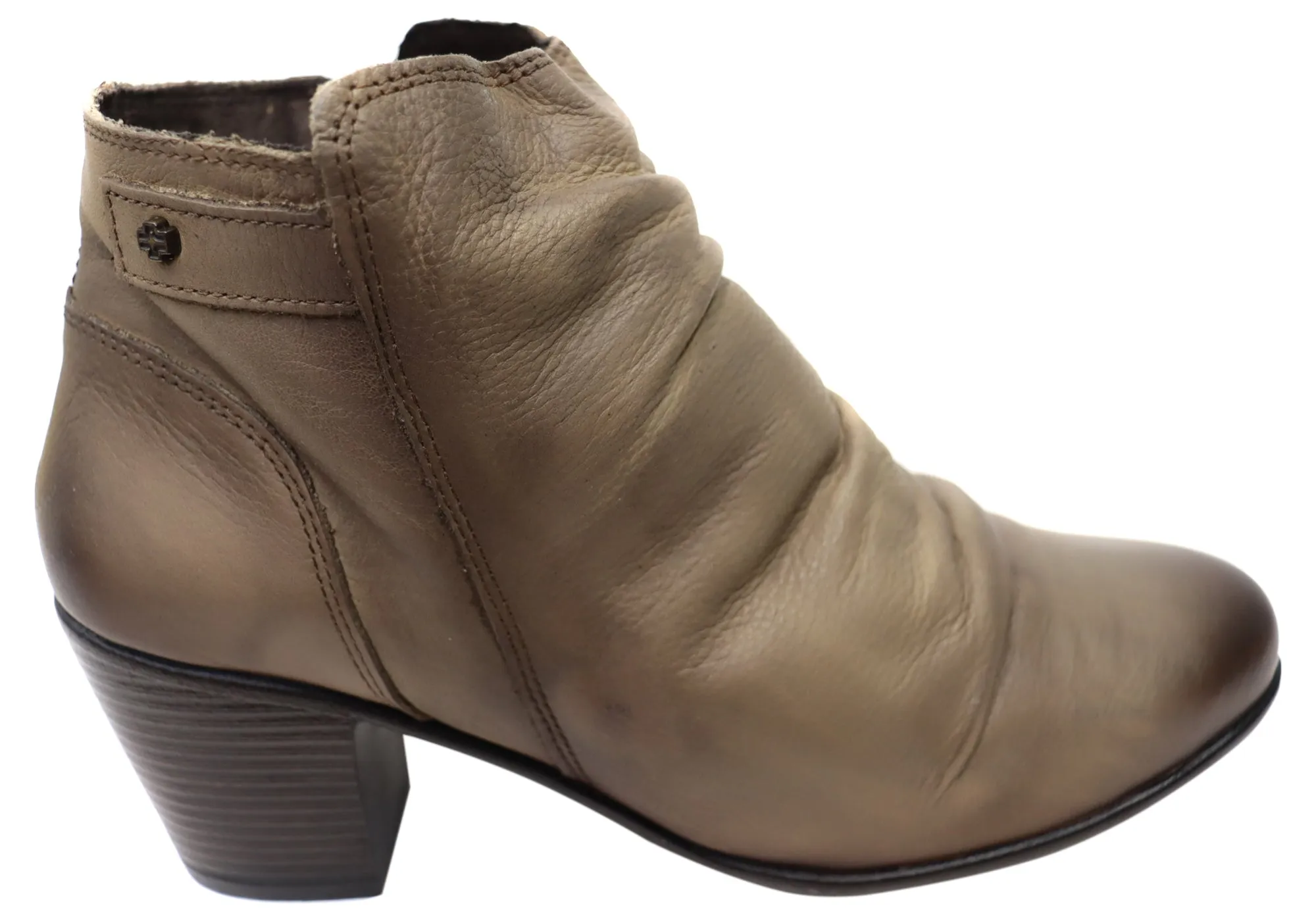 Perlatto Brooke Womens Comfortable Leather Ankle Boots Made In Brazil