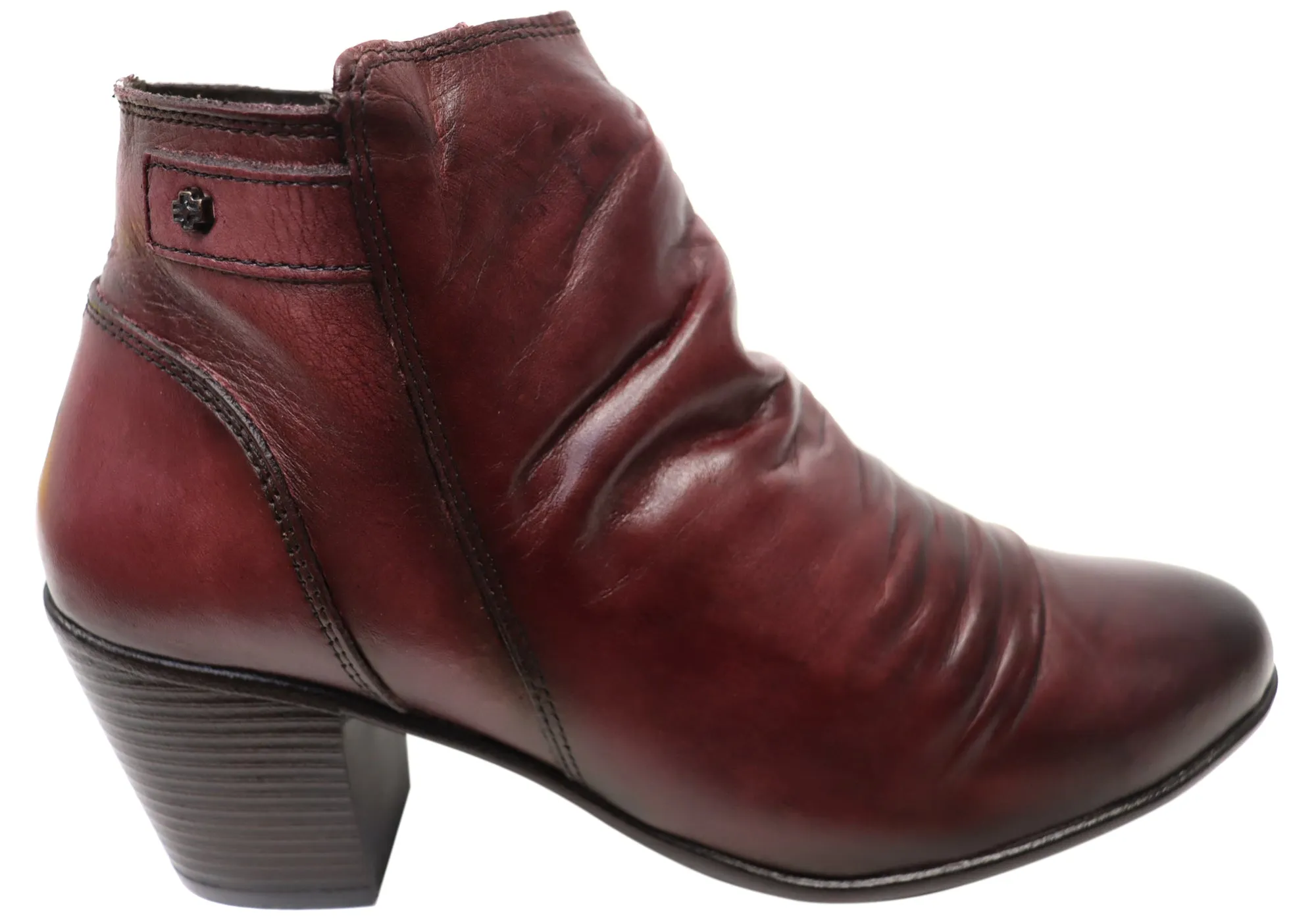 Perlatto Brooke Womens Comfortable Leather Ankle Boots Made In Brazil