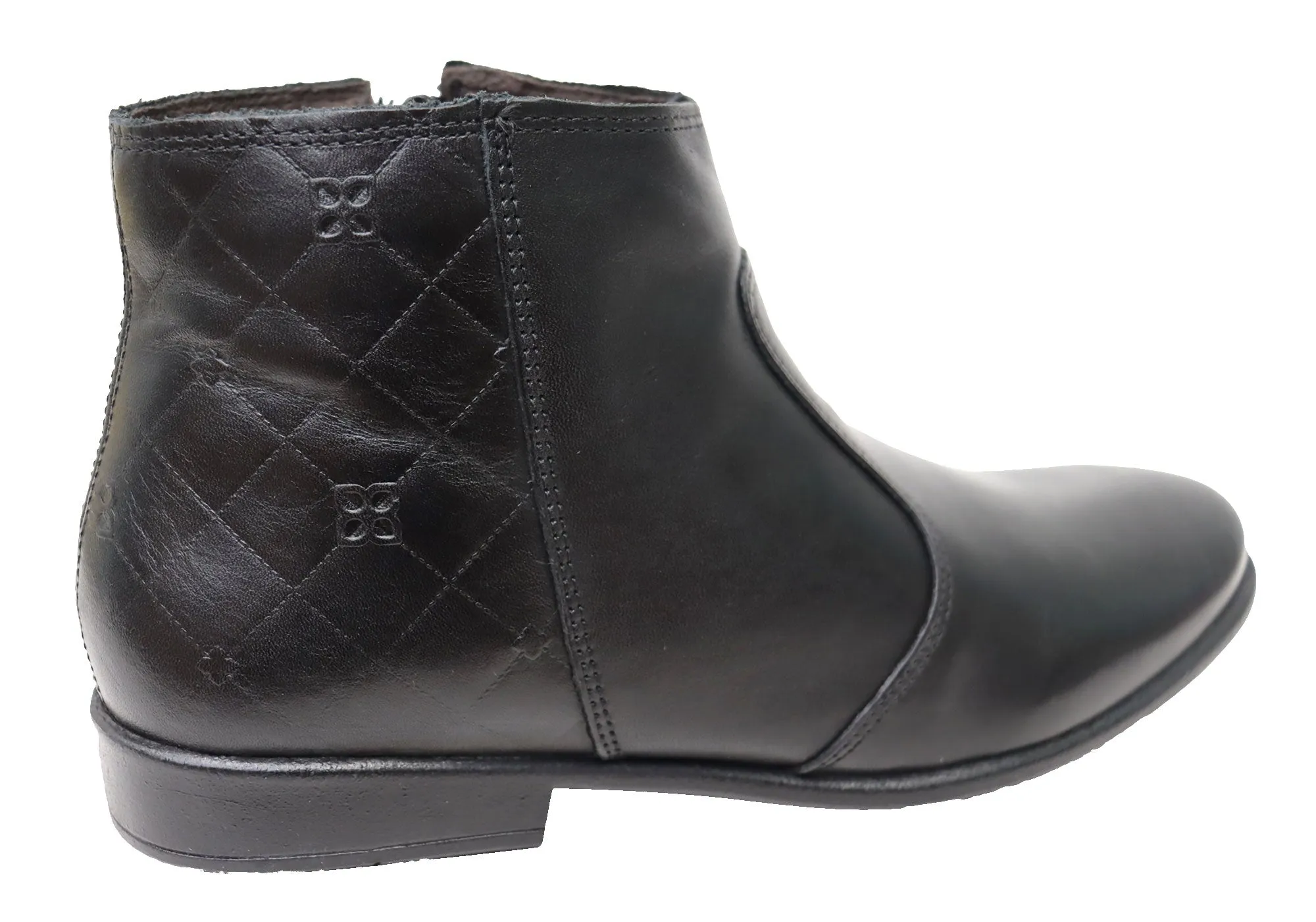 Perlatto Morgan Womens Comfortable Leather Ankle Boots Made In Brazil