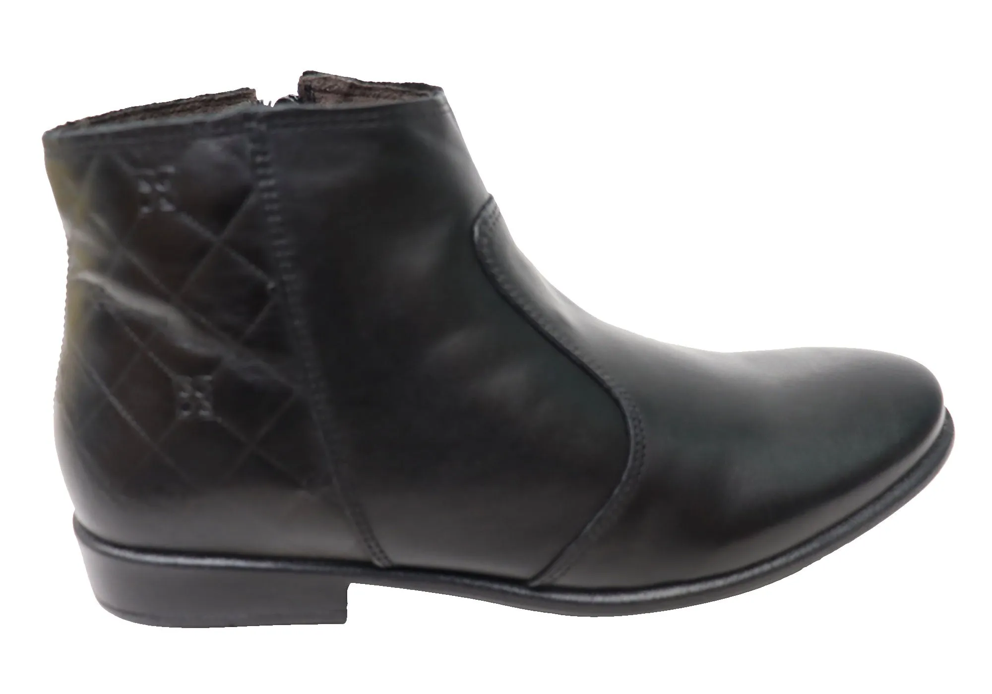 Perlatto Morgan Womens Comfortable Leather Ankle Boots Made In Brazil