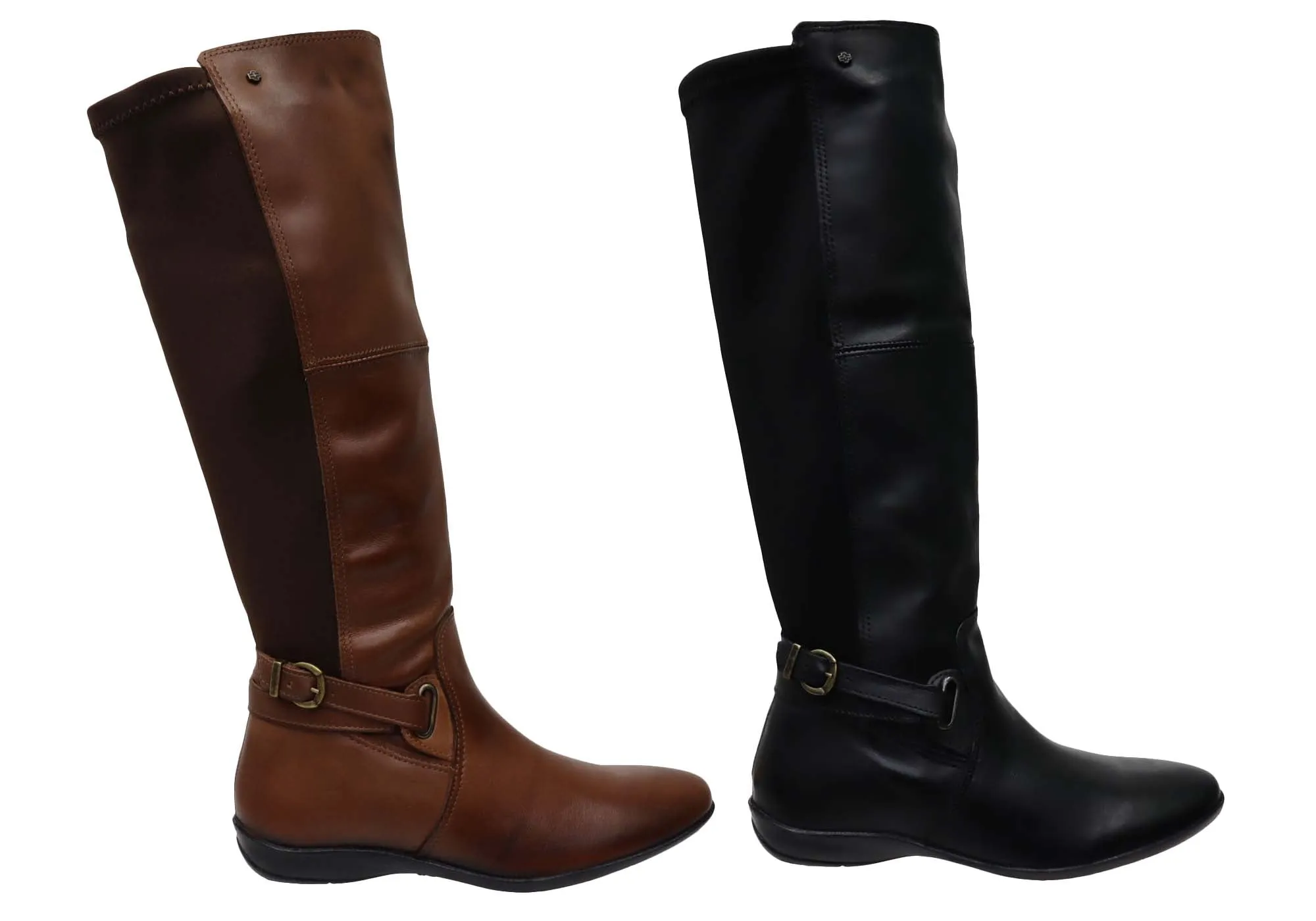 Perlatto Olander Womens Brazilian Comfortable Leather Knee High Boots