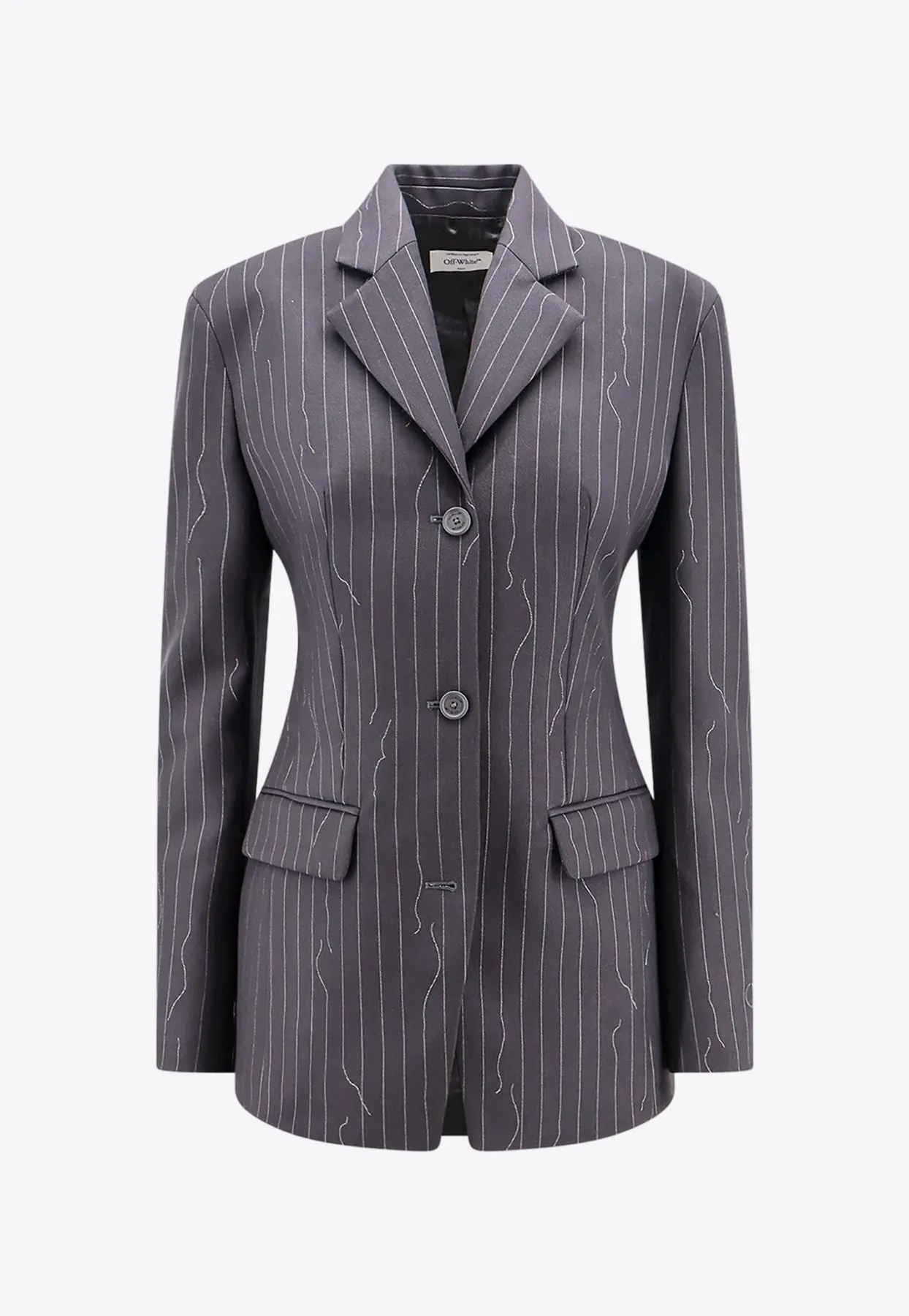 Pinstripe Single-Breasted Blazer