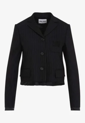 Pinstripe Wool Blazer