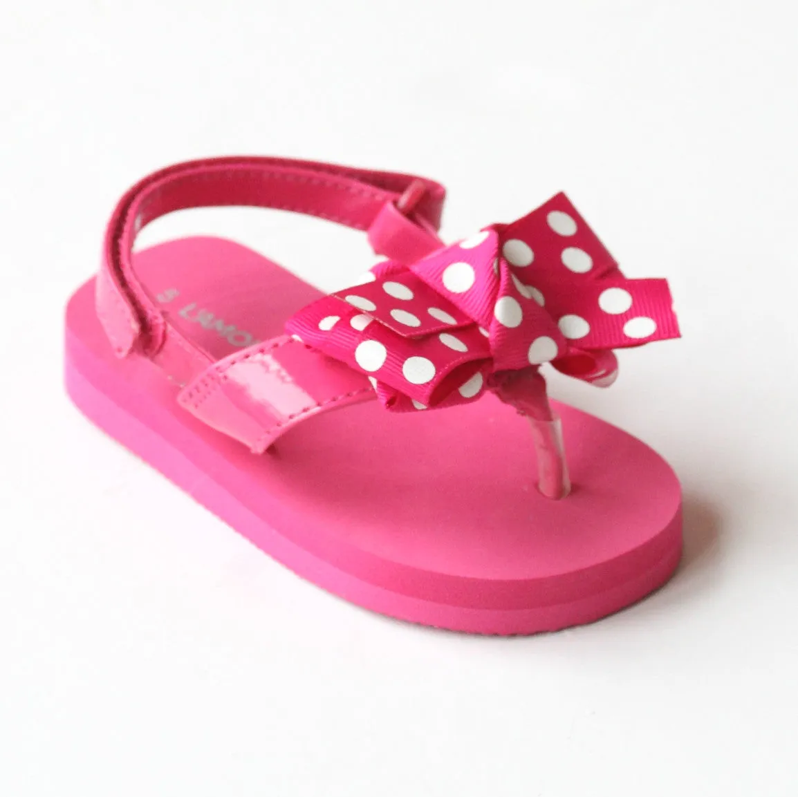 Polka Dot Bow Flip Flops for Girls by L'Amour