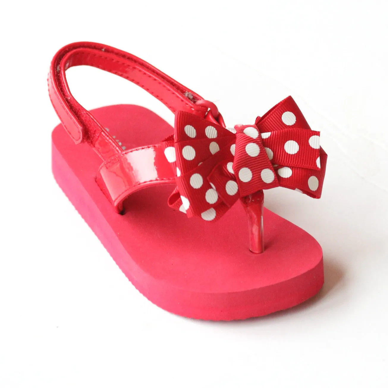 Polka Dot Bow Flip Flops for Girls by L'Amour