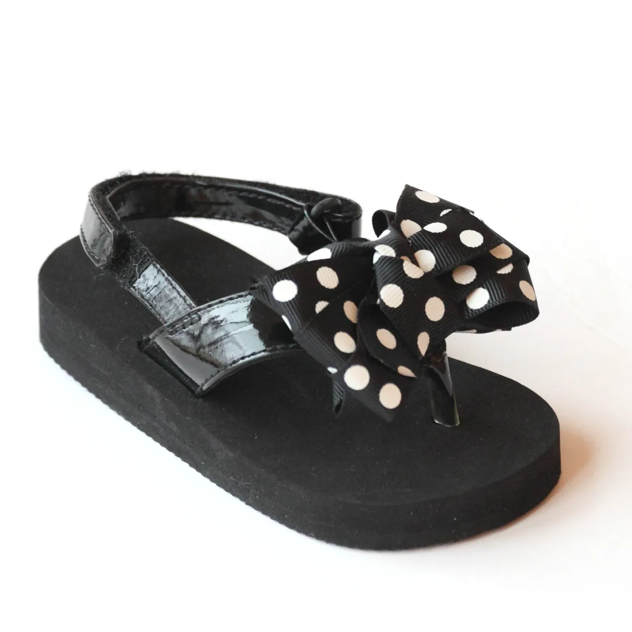 Polka Dot Bow Flip Flops for Girls by L'Amour