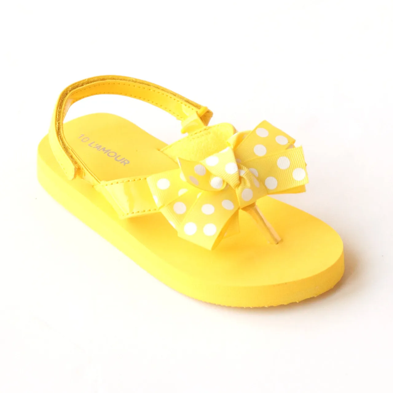 Polka Dot Bow Flip Flops for Girls by L'Amour