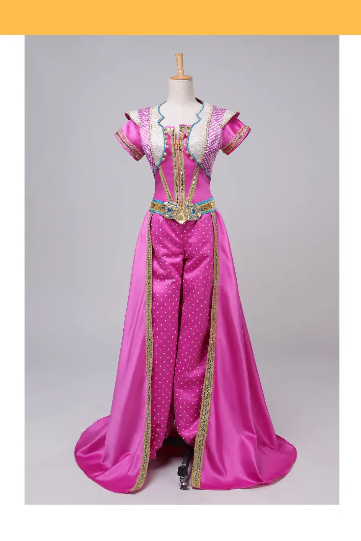 Princess Jasmine Live Action Movie Pink Satin Cosplay Costume