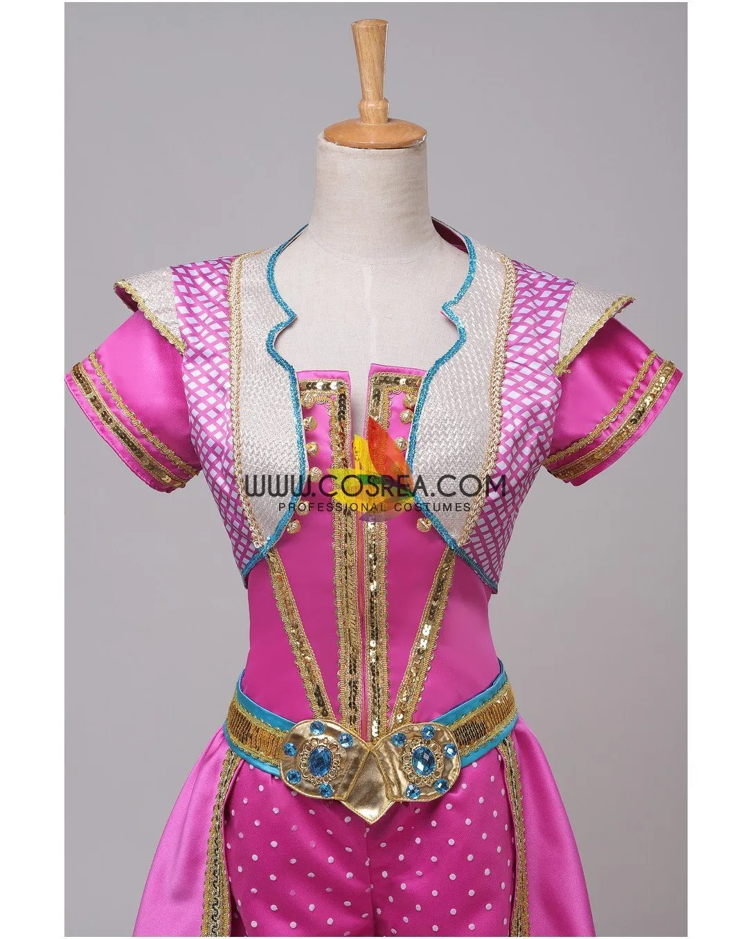 Princess Jasmine Live Action Movie Pink Satin Cosplay Costume