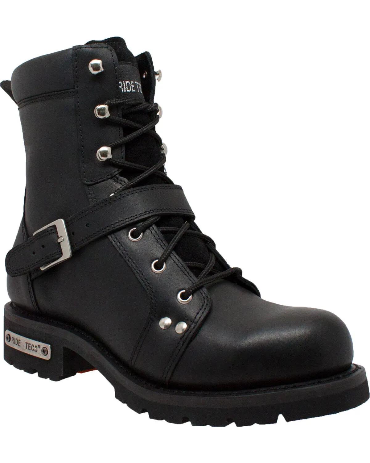 Product Name:  Ad Tec Men's 8" Lace Zipper Biker Boots - Soft Toe