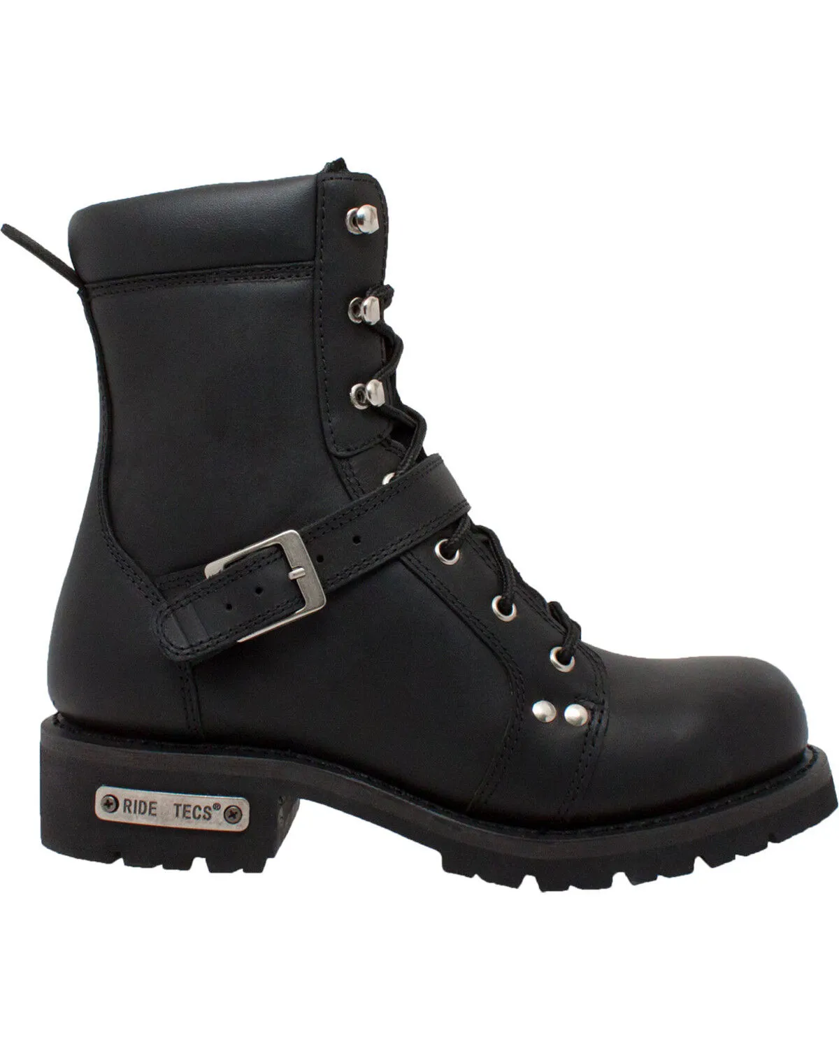 Product Name:  Ad Tec Men's 8" Lace Zipper Biker Boots - Soft Toe