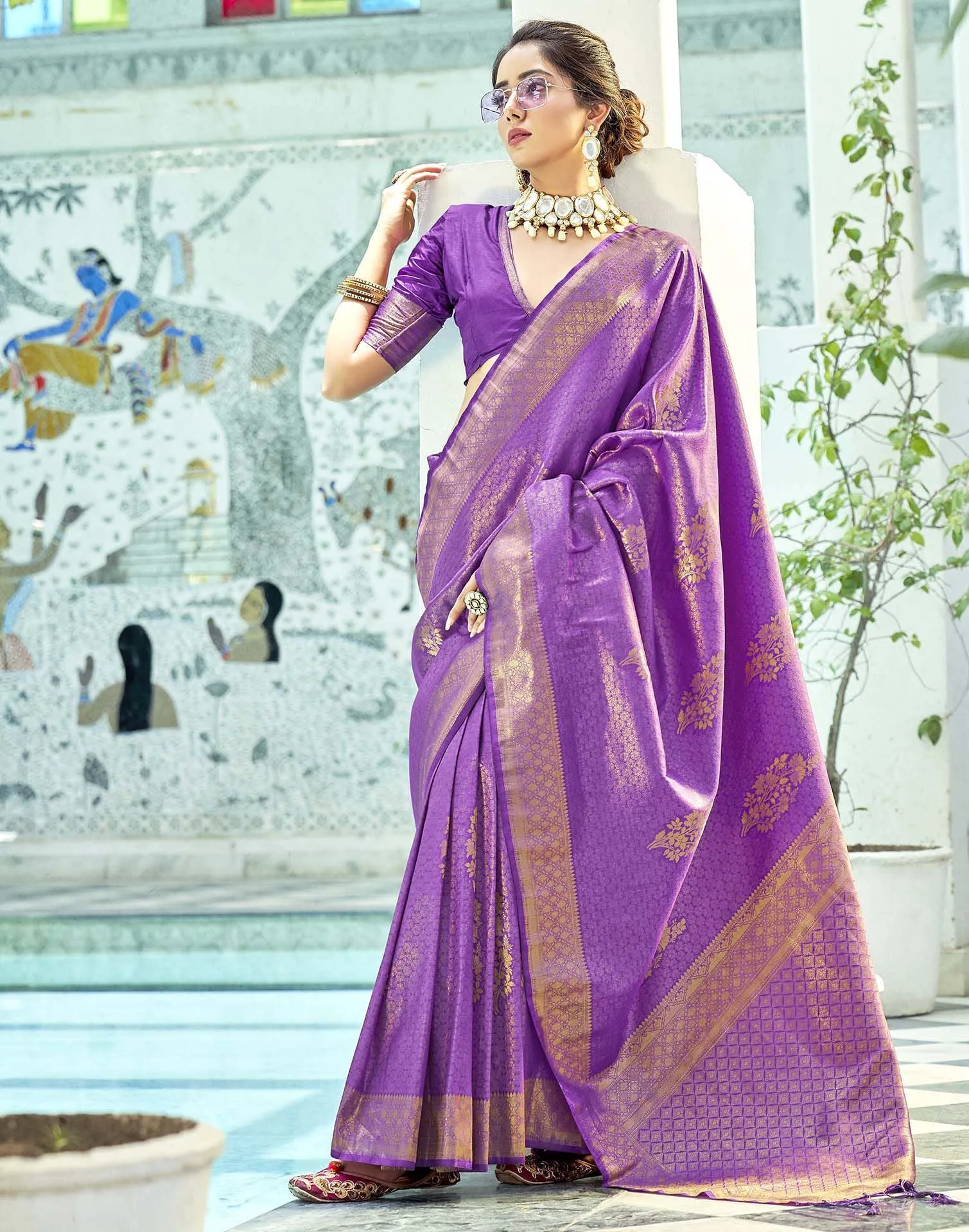 Purple Silk Saree