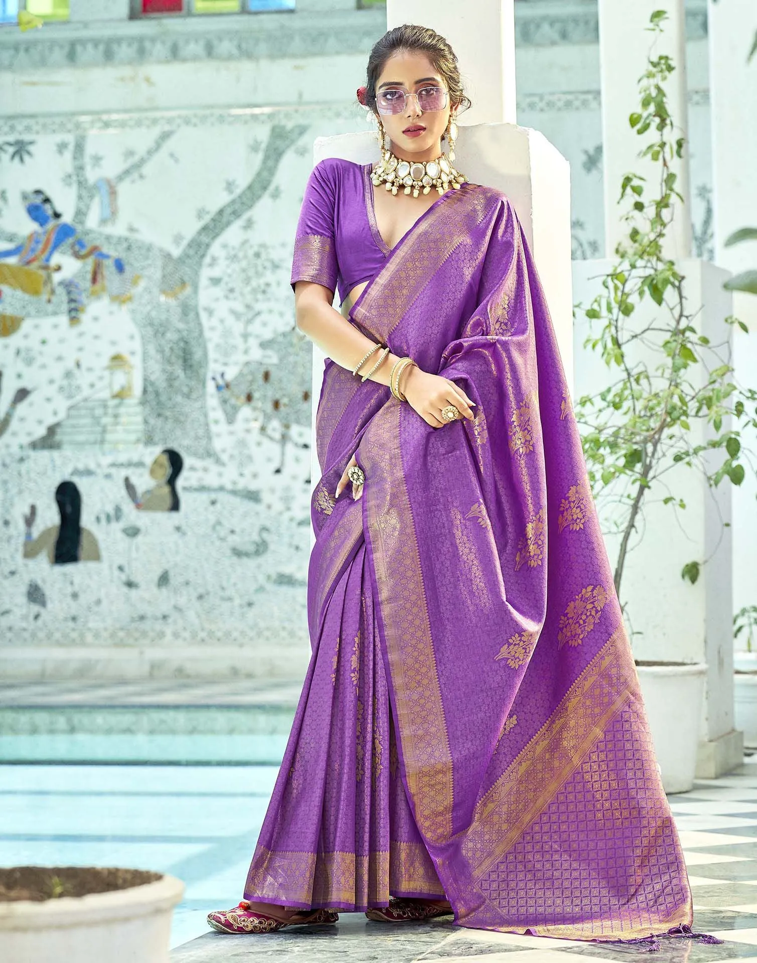 Purple Silk Saree