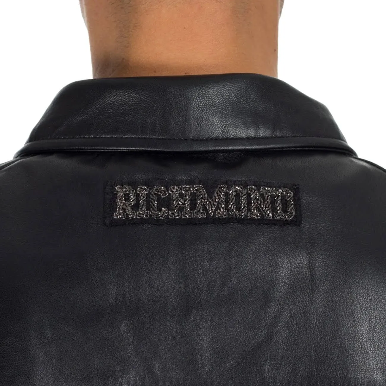 Richmond X black genuine leather jacket