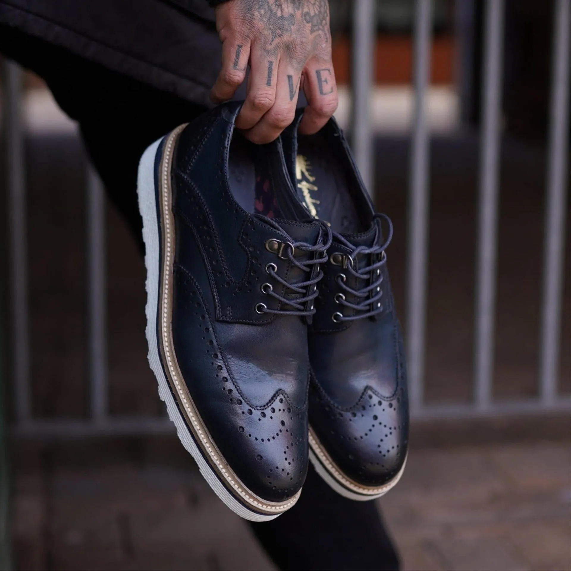 Ripley Navy Wedge Derby Brogue - Order Now!