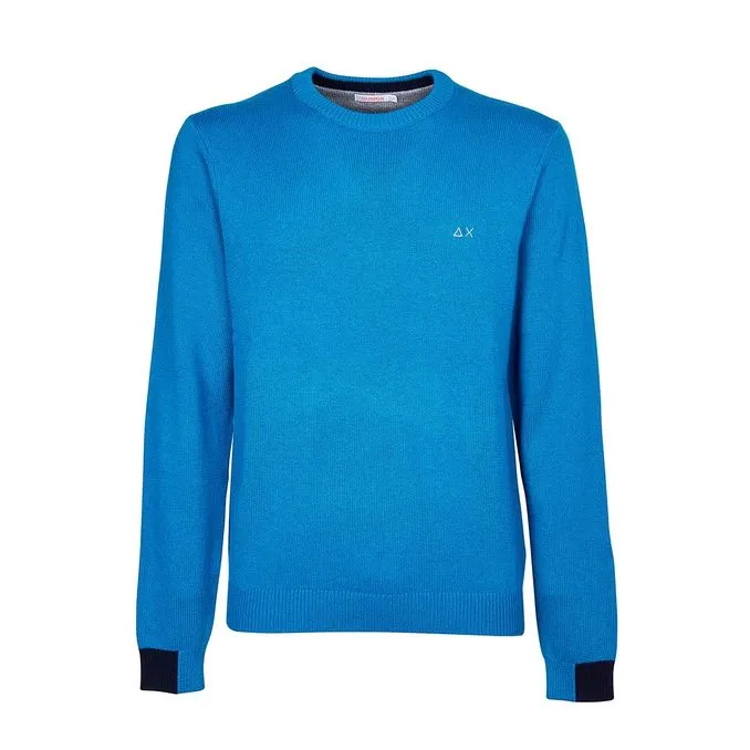 Royal Blue Ribbed Solid Color Sweater