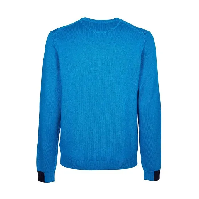 Royal Blue Ribbed Solid Color Sweater