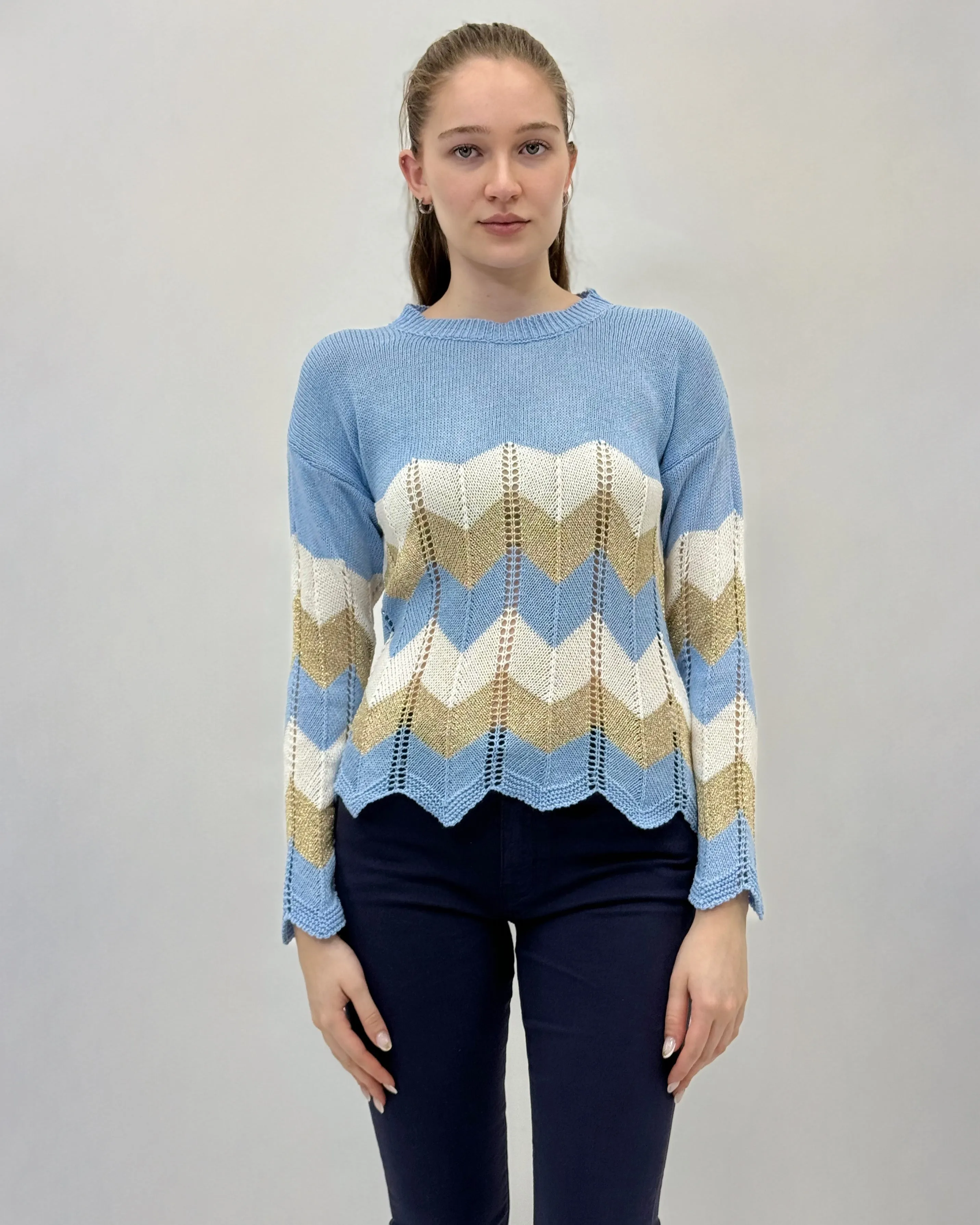 Shimmering Pullover with Lurex Details