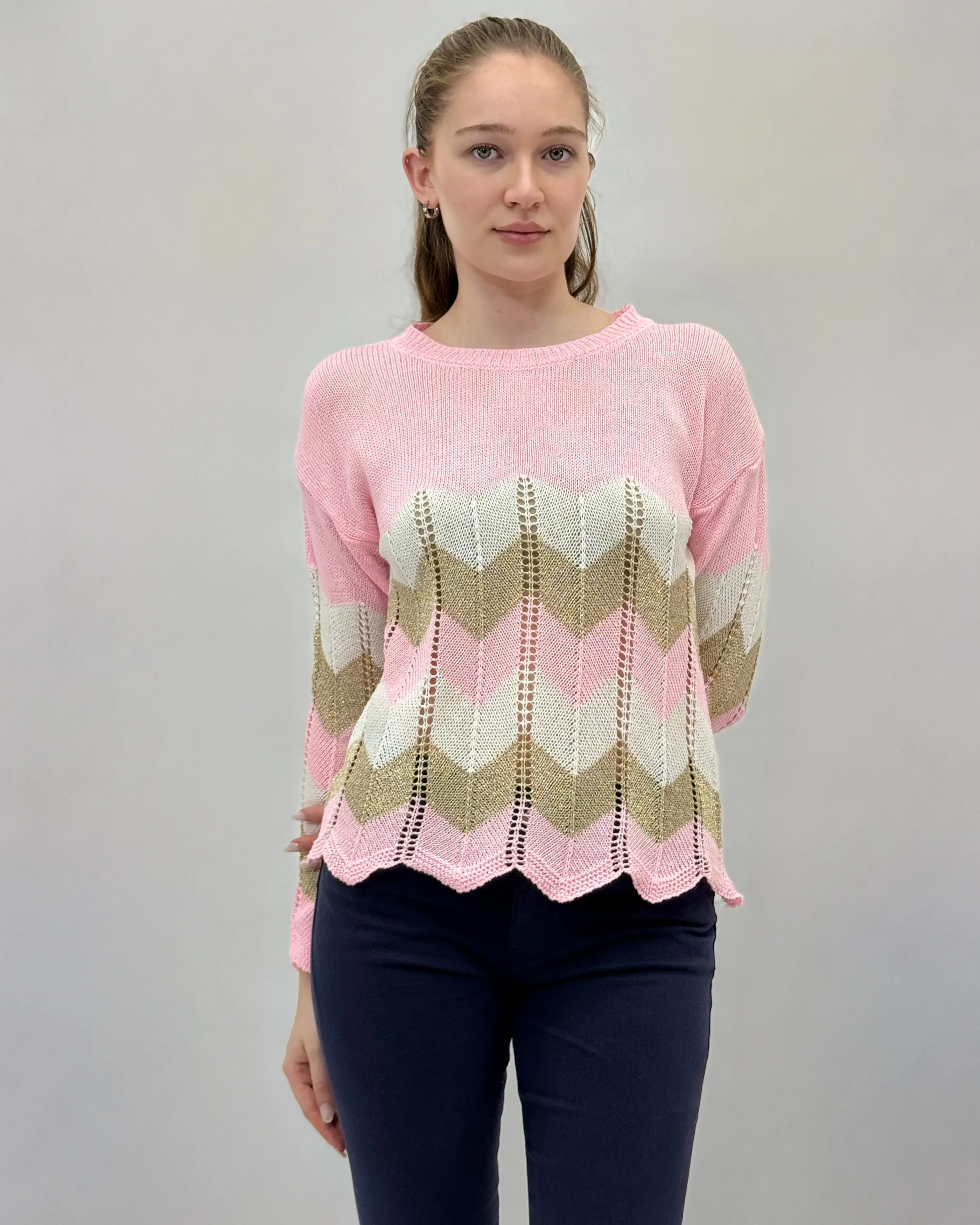 Shimmering Pullover with Lurex Details