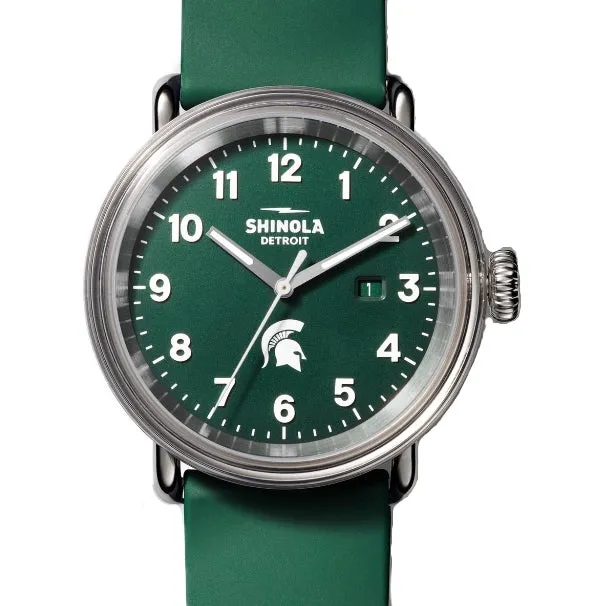 Shinola 43MM Detrola Spartan Green Watch - S0120183163 - Michigan State