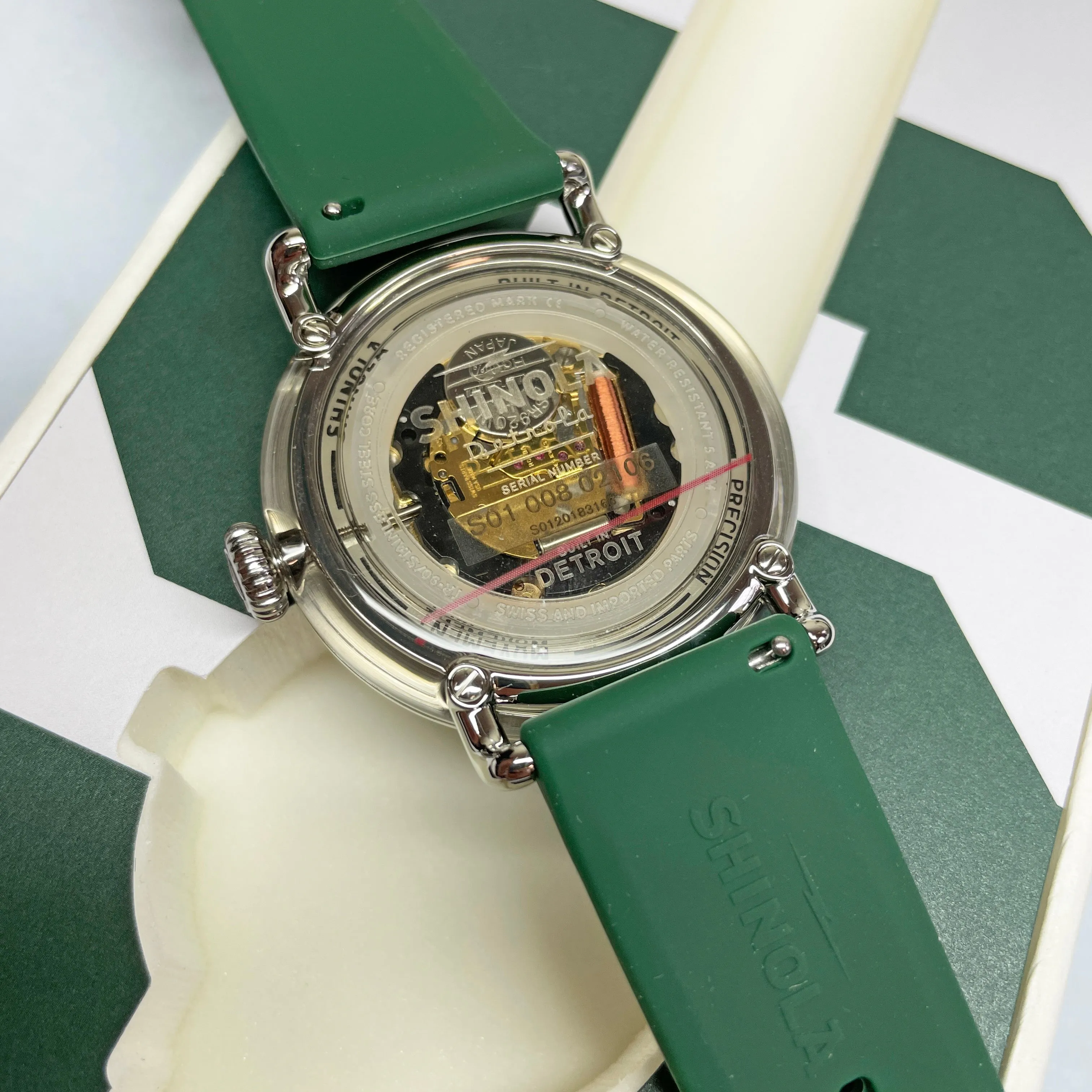 Shinola 43MM Detrola Spartan Green Watch - S0120183163 - Michigan State