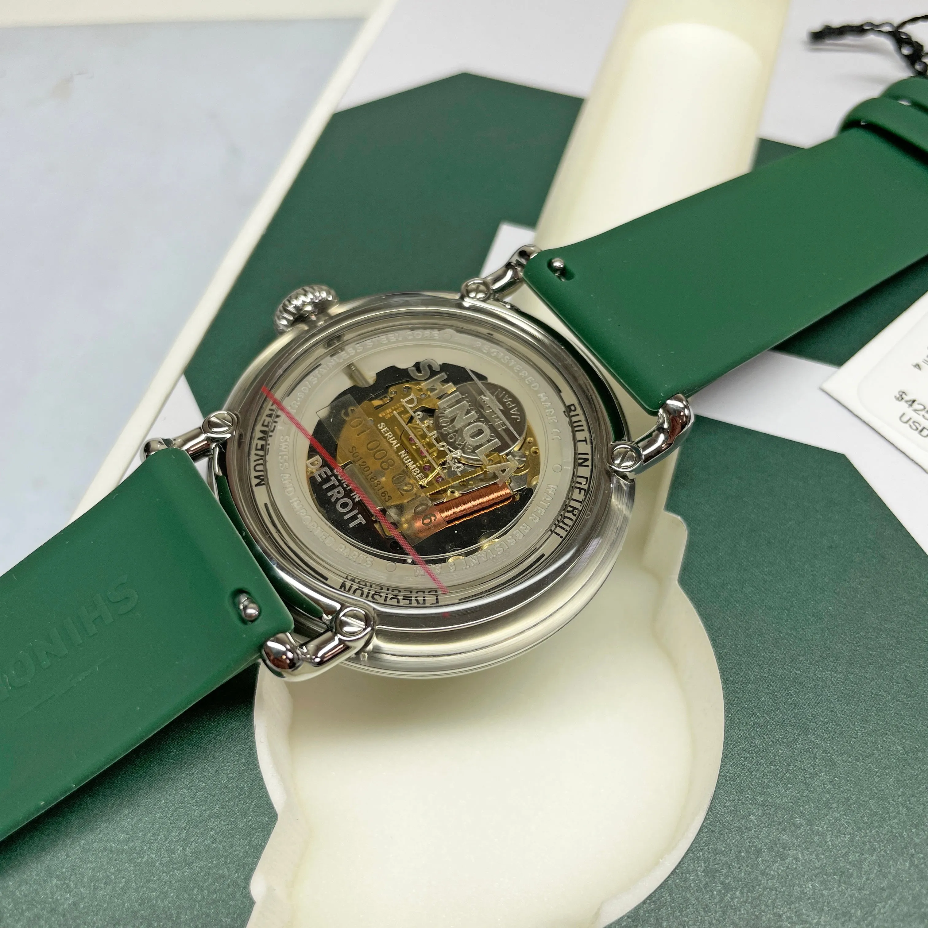 Shinola 43MM Detrola Spartan Green Watch - S0120183163 - Michigan State