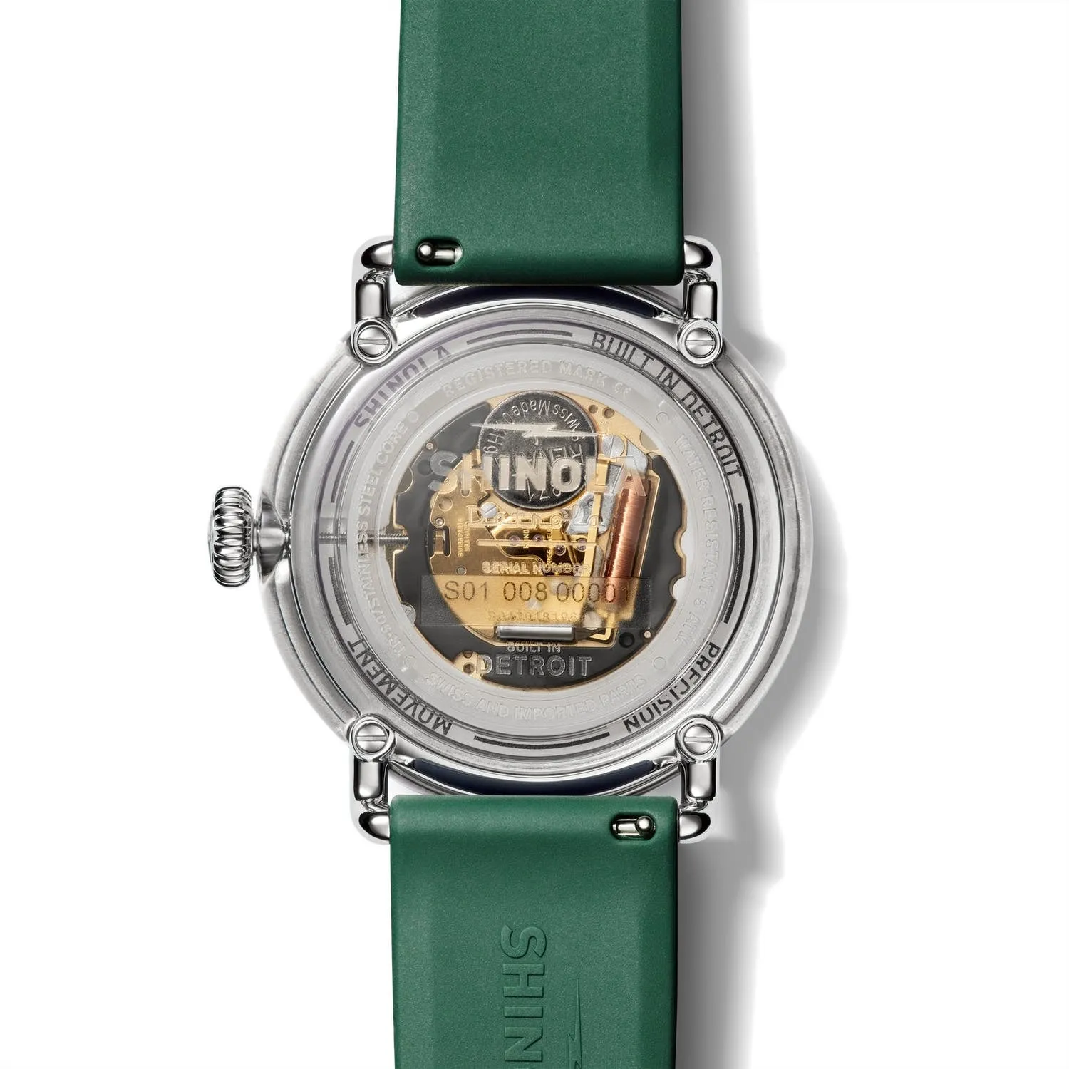 Shinola 43MM Detrola Spartan Green Watch - S0120183163 - Michigan State