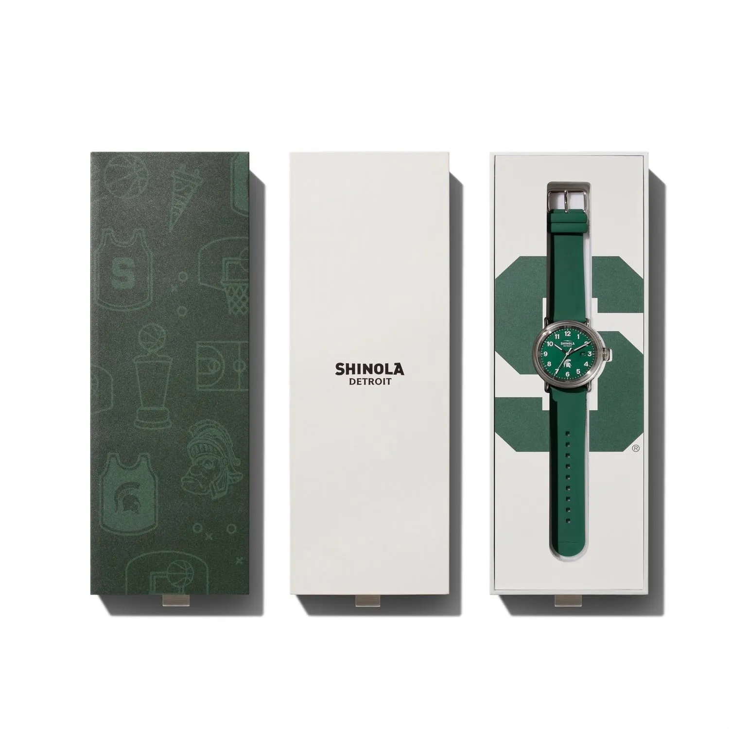 Shinola 43MM Detrola Spartan Green Watch - S0120183163 - Michigan State